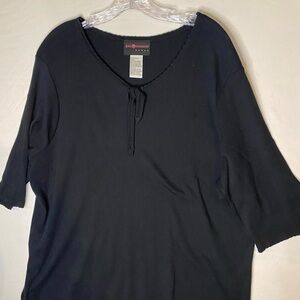Sag Harbor Black Short Sleeve Top